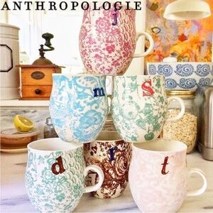 Anthropologie Homegrown Monogram Mug Letter “d”